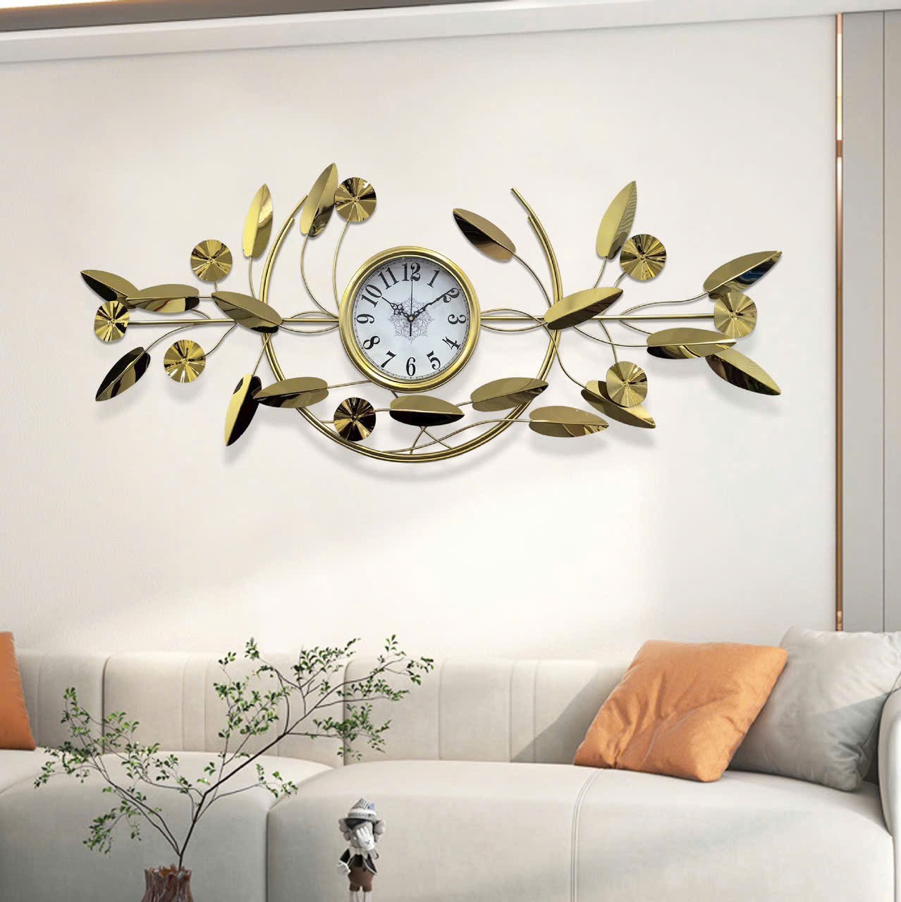 Đồng hồ decor hoa lá hiện đại DH 0025